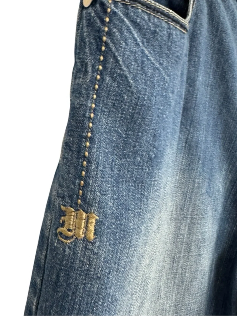 Makaveli Tupac Denim Shorts Size 40 Y2K Embroidered Logo Baggy Blue Jean Shorts